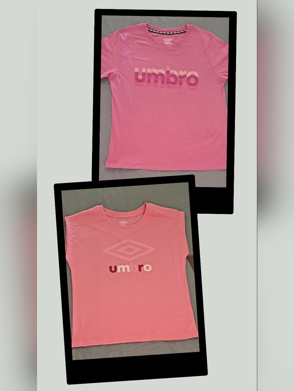 Lot Of 2 Umbro Girls Pink Logo Tee